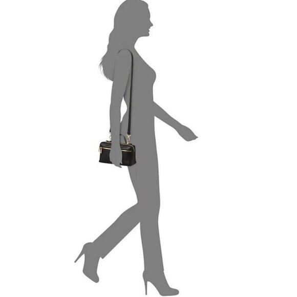 Macy's On 34th Allikay soft faux-leather top handle small crossbody bag - BLACK - Picture 7 of 10